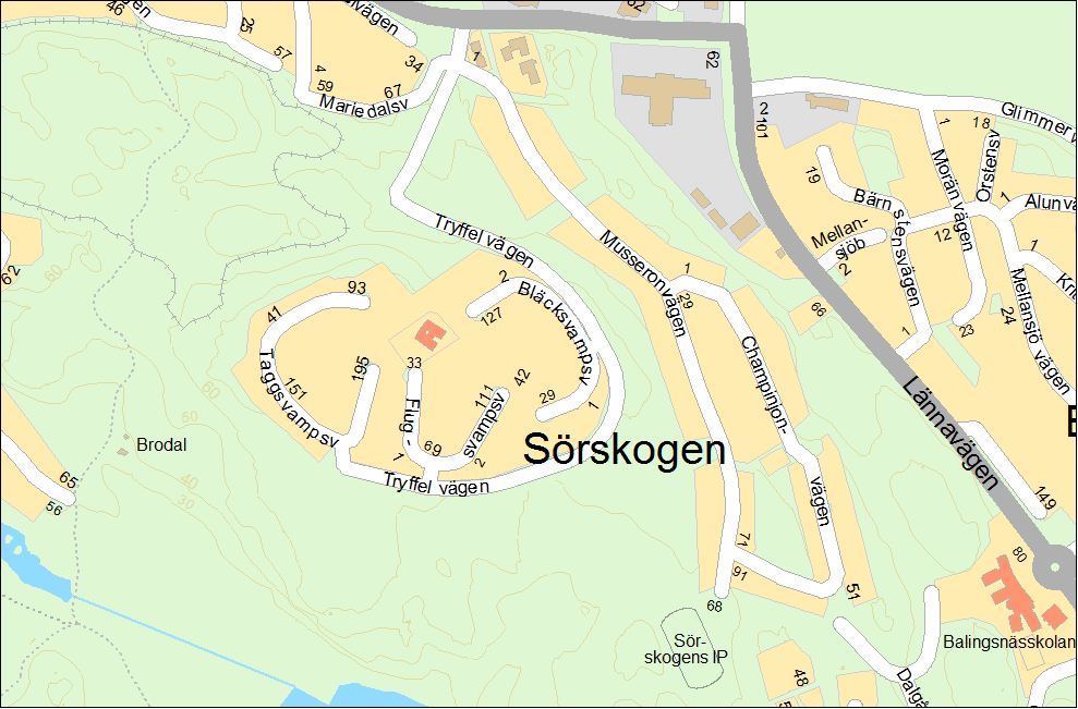 BOSTÄDER (Kartindex 21) Sörskogen, Taggsvampen ga:1 Förslag Projektet innefattar planering för ytterligare bostäder på samfällighetens mark.