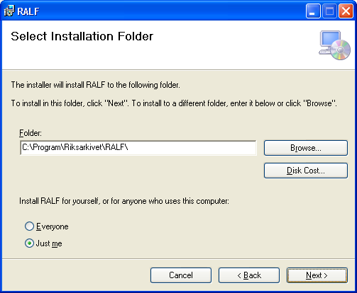 när du bockat för "Jag har läst och accepterat licensvillkoren"). När.NET har installerats klart är det dags att installera RALF. Det görs på följande sätt: Dubbelklicka på filen Setup.RALF.msi.