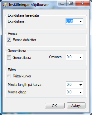 Övning 4 Skapa Höjdkurvor Höjdkurvor binder samman vissa valda nivåer till kurvor/linjer. Nivåerna/Ekvidistansen bestämmer man själv. I Gävle där det vanligast är 2.