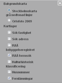 Klicka för Fornlämningar Klicka gärna bort Kulturhistorisk klassificering. (RAÄ Fornsök behöver man inte klicka för) 3.