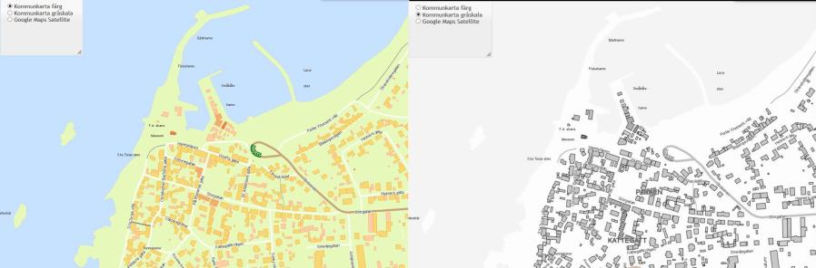 I StreetView-fönstret går det att titta 360 grader runt genom att dra med panorera-handen åt höger eller vänster i bilden. Det går att förstora fönstret genom att dra i nedersta högra hörnet.