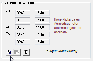 Inställningar, Skolor och kommunikation Kontrollera skillnader i regler mellan årskurser.
