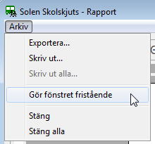 Övrigt Uppstart av Skolskjuts Solen Skolskjuts, precis som många andra tilläggsmoduler i Solen, har nu en omskriven uppstartshantering. Skolskjuts initierar inte något i kartan förrän man behöver det.