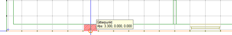 Efter att fönstret är placerat, tryck [ ] (Backspace) för att ange en annan fönsterbredd för kommande fönster. Ange fönsterbredd 1.1m klicka därefter på [OK].