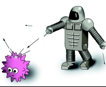 Ett virus är en liten varelse som kan göra så att du blir sjuk.