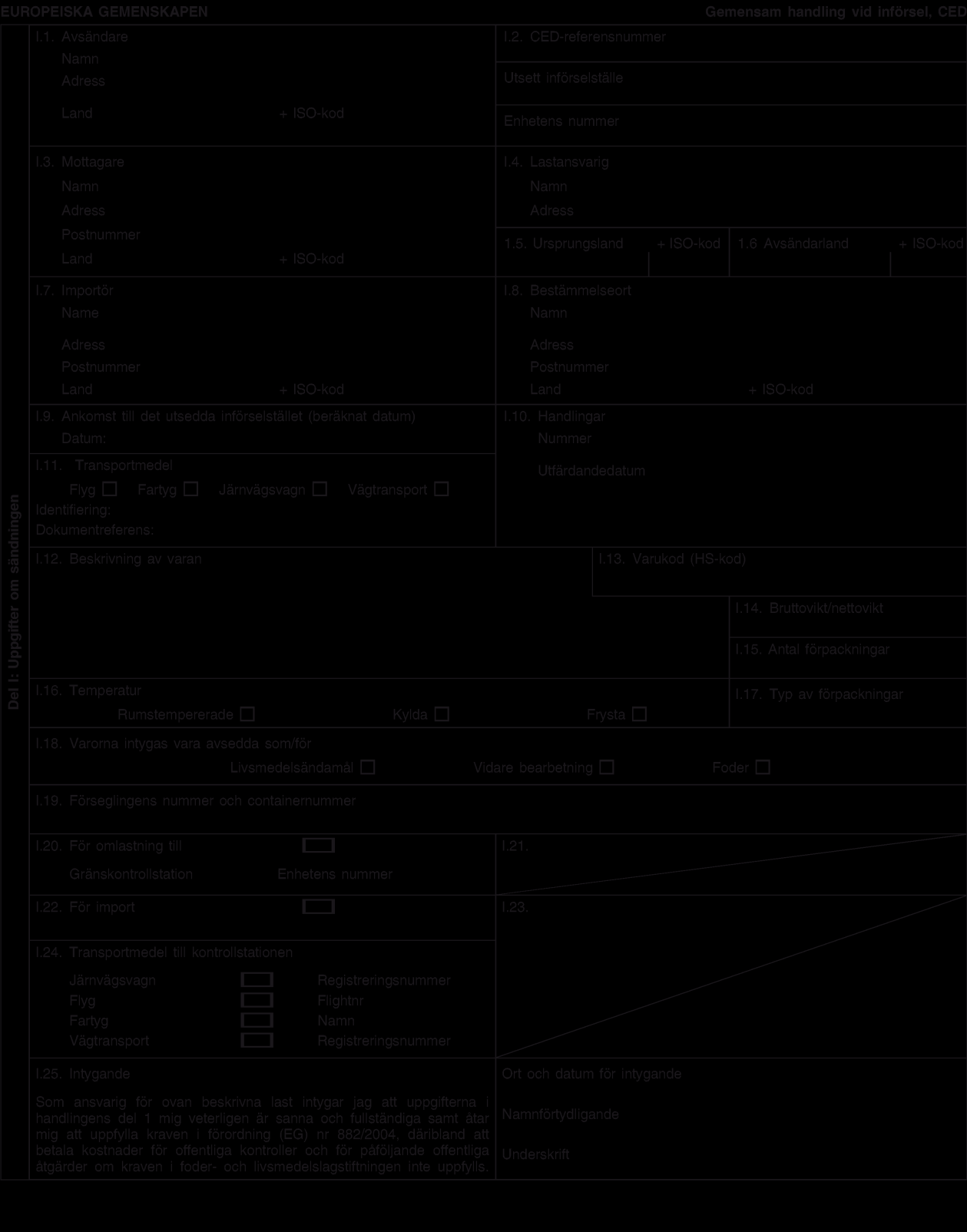 Bilaga 5 CED-Common Entry Document