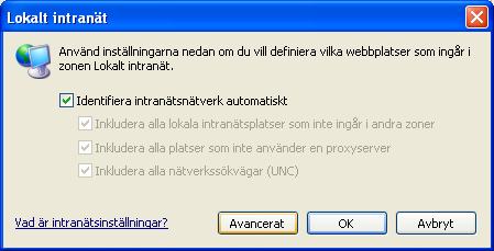 3 Internet Explorer inställningar 3.1 Internet Explorer 8: Dessa inställningar bör göras innan första uppkopplingen sker. Gå till avsnittet 3.