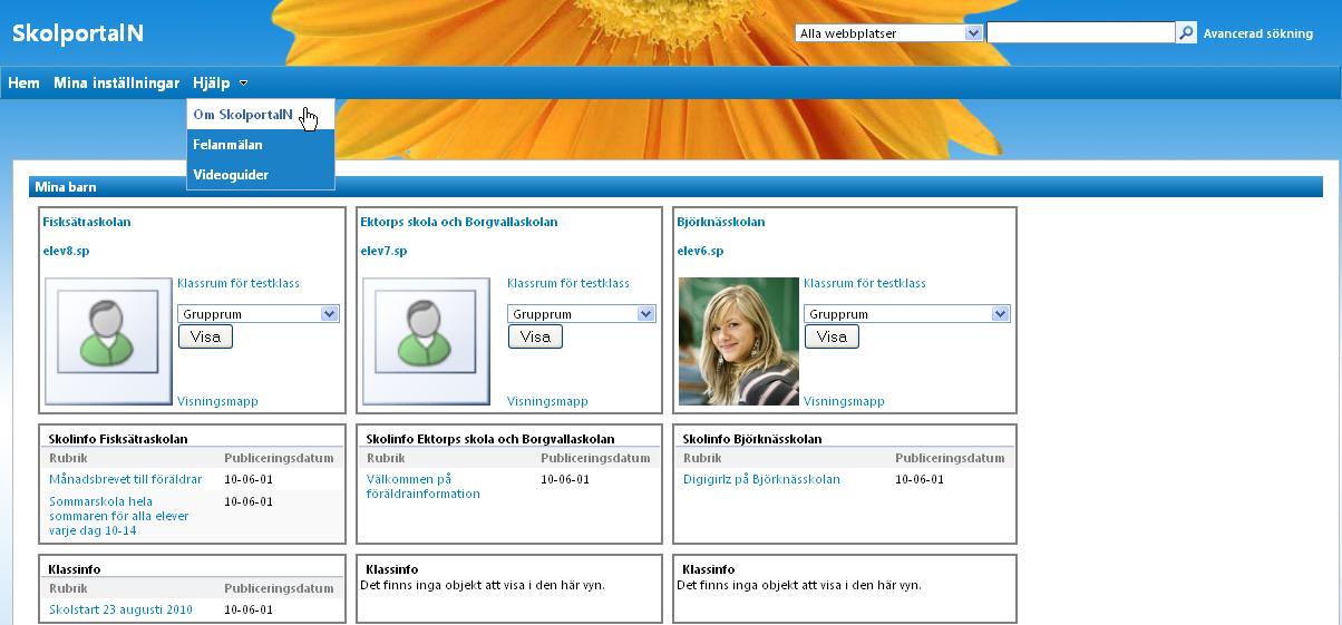 SkolportalN hjälpsidor Hjälpsidorna finns inne i SkolportalN.