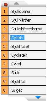 Alternativa förslag CD-ORD stödjer skrivprocessen med ordförslag, som är kontextbaserade.