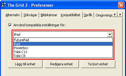 Om du har en Grid Player enhet ansluten till ditt Online Grids konto sedan tidigare kan du välja den i menyn. I annat fall kan du välja Lägg till enhet.