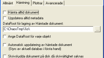 Metadata Hämtning Första valet styr ifall filnamnet för metadatafiler enbart ska innehålla extension.md 