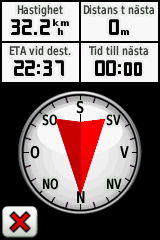 Grundläggande navigering Så här kalibrerar du den elektroniska kompassen: 1. Tryck på Inställning > Riktning > Tryck för att börja kompasskalibrering.