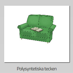 Upplägg: Först visas exempel på teckenvarianter. Här kan eleven tydligt se hur tecknet förändras beroende på vem som äter och vad som äts.