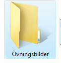 Nu letar jag upp mappen Övningsbilder som jag skapade som en undermapp i