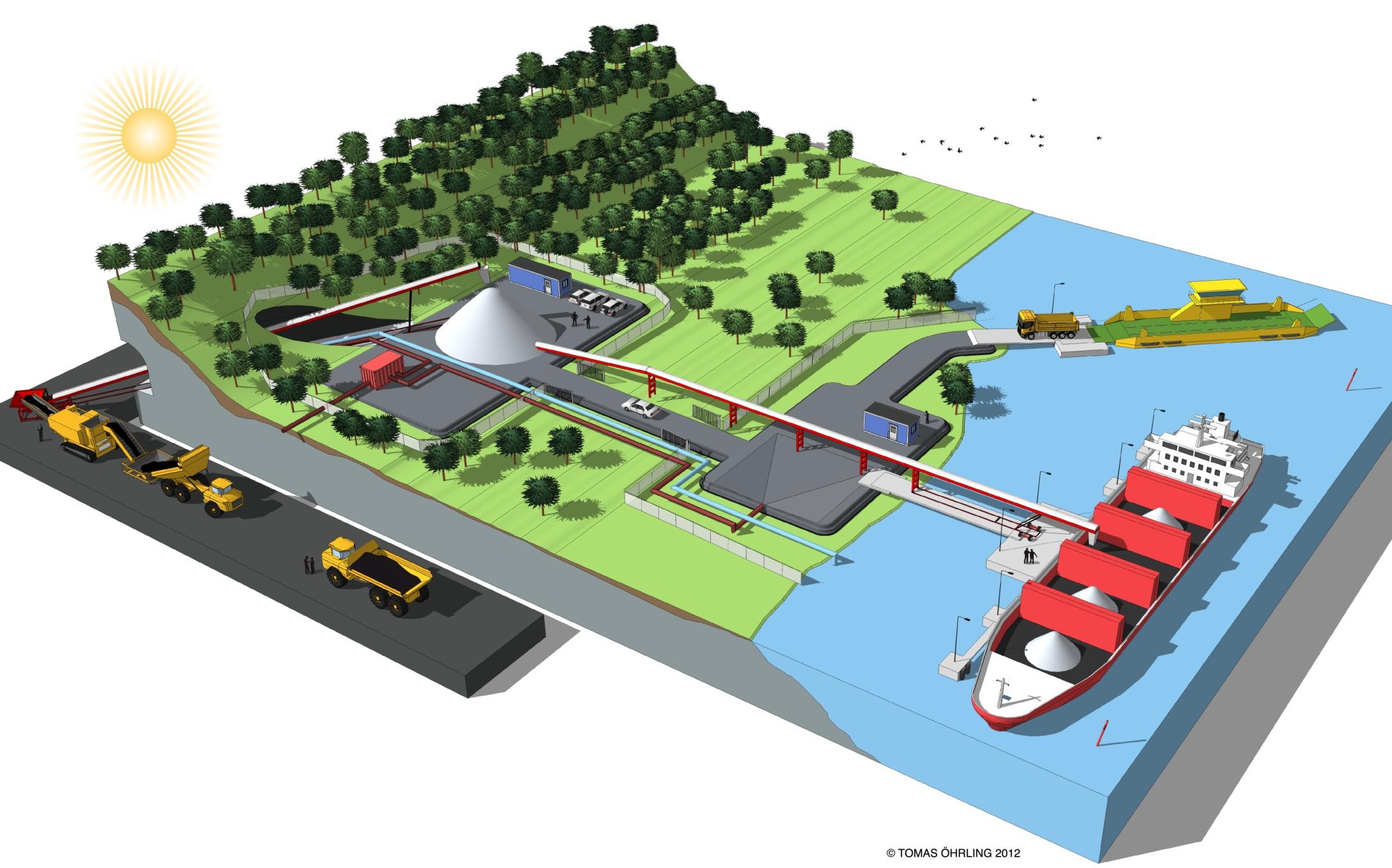 3 temporary jetties Approximately 50 percent of