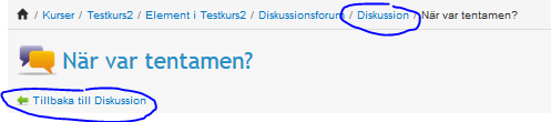 Ett klick på Tillbaka till diskussion eller Diskussion för dig till forumindexet igen.