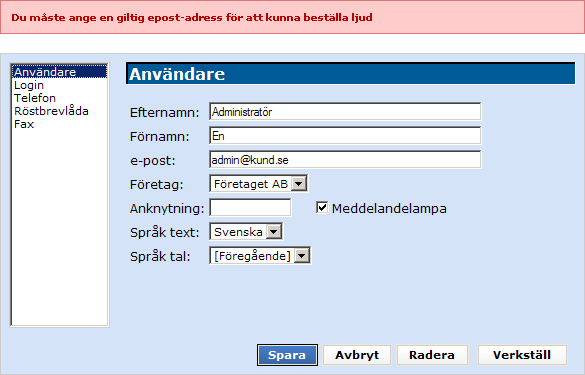 10.3 Beställ Ljud Här kan du beställa inspelning av tidigare inskrivna manuskript.
