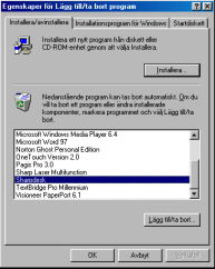 Avinstallation av Sharpdesk Om du behöver avinstallera Sharpdesk, kan du göra det genom att använda standard Windowsprocedur för avinstallation av program. 1.