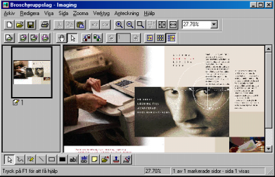Visa scannade bilder När du scannat in en bild i Sharpdesk, kan du visa den och skriva ut den. För att visa en scannad bild, klicka på den mapp som innehåller bilden i Sharpdesks mappfönster.
