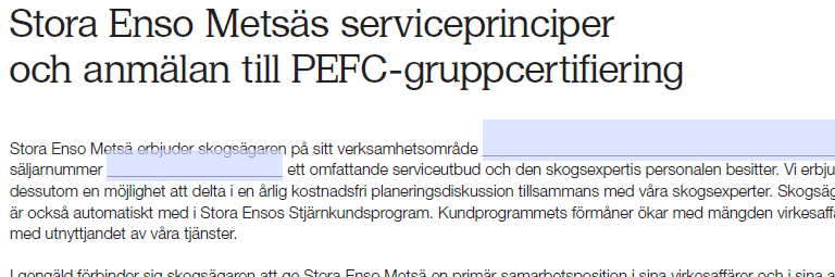 När kan virkesköparen anteckna att virket är PEFC certifierat?