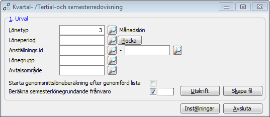 Utskrift kvartalsrapport semesterlön jan mars 2011 Gå till Lön/Utskrifter lön/kvartal-/tertial- och semesterredovisning.