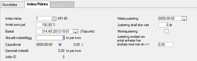 Ytterligare funktioner i indexberäkningen. Dels finns även möjlighet att uppdatera alla kontrakt med bastal där det är okänt.