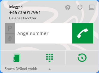 Starta 3Växel Softphone Dubbelklicka på ikonen 3Växel Softphone som finns på skrivbordet för att starta programmet.