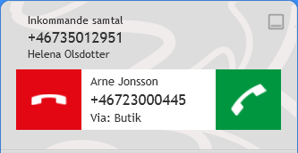 Ringa till annat nummer Vill du ringa till ett nummer som inte finns med i katalogen skriver du önskat telefonnummer i rutan och klickar på Ring. Du kan också ringa genom att trycka på Retur (Enter).