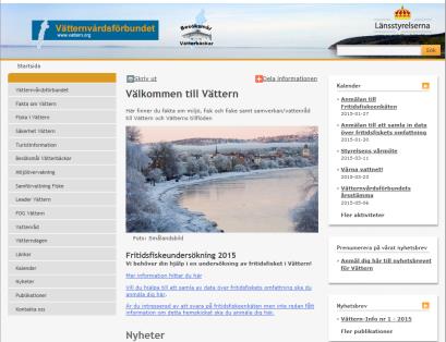 Figur 12. Vätternvårdsförbundets hemsidan www.vattern.org och antal besök per månad 2013-2014.