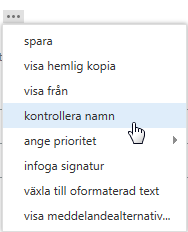 Brevlådehantering - Adressera brevet Alternativ för adressering Skriv e-postadressen i fältet till höger om knappen Till Klicka på knappen Till och välj från en adressbok eller från kontakter, läs