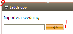 gör du genom att gå till fliken Startlista i Arrangera läge och klickar på knappen Seedning. I drop-down menyn väljer du sedan Exportera (CSV). Leta sedan upp filen på din dator och öppna den.