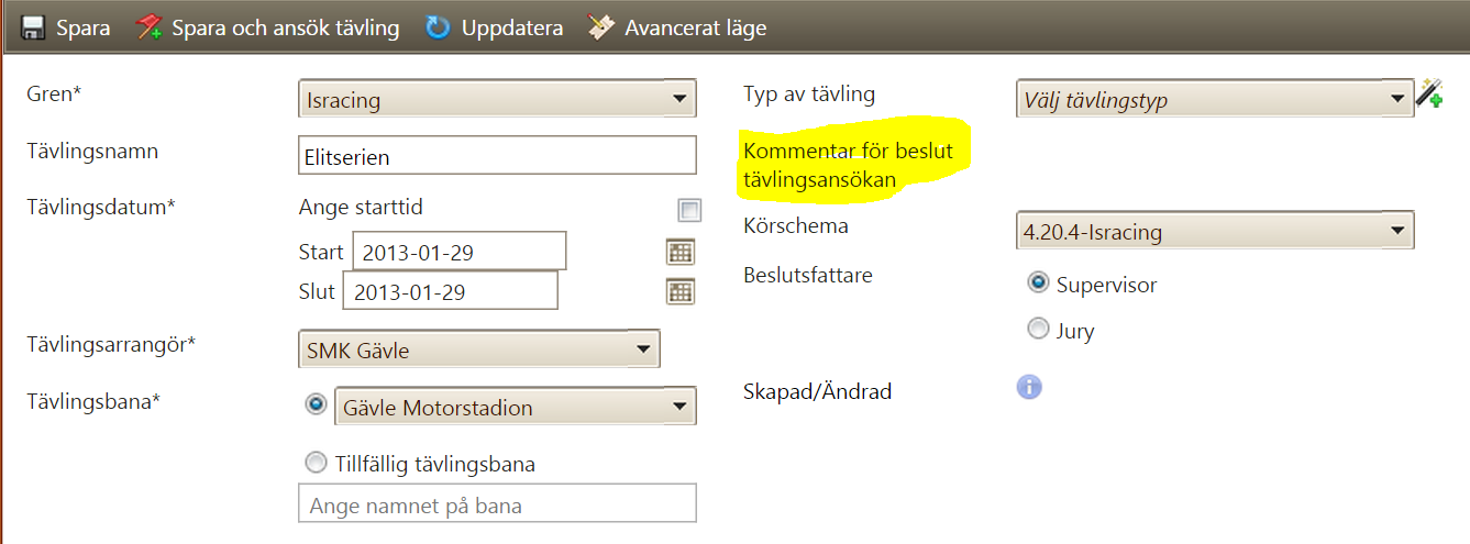 Förberedelser innan tävlingen kan arrangeras För att tävlingen ska kunna arrangeras så måste den först ha gått igenom några steg.