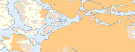 b) Endast de delar av habitatnätverket som anses vara kritiska med avseende på konnektivitetsindikatorn Betweenness centrality visas [3]. (b) Lantmäteriverket 20