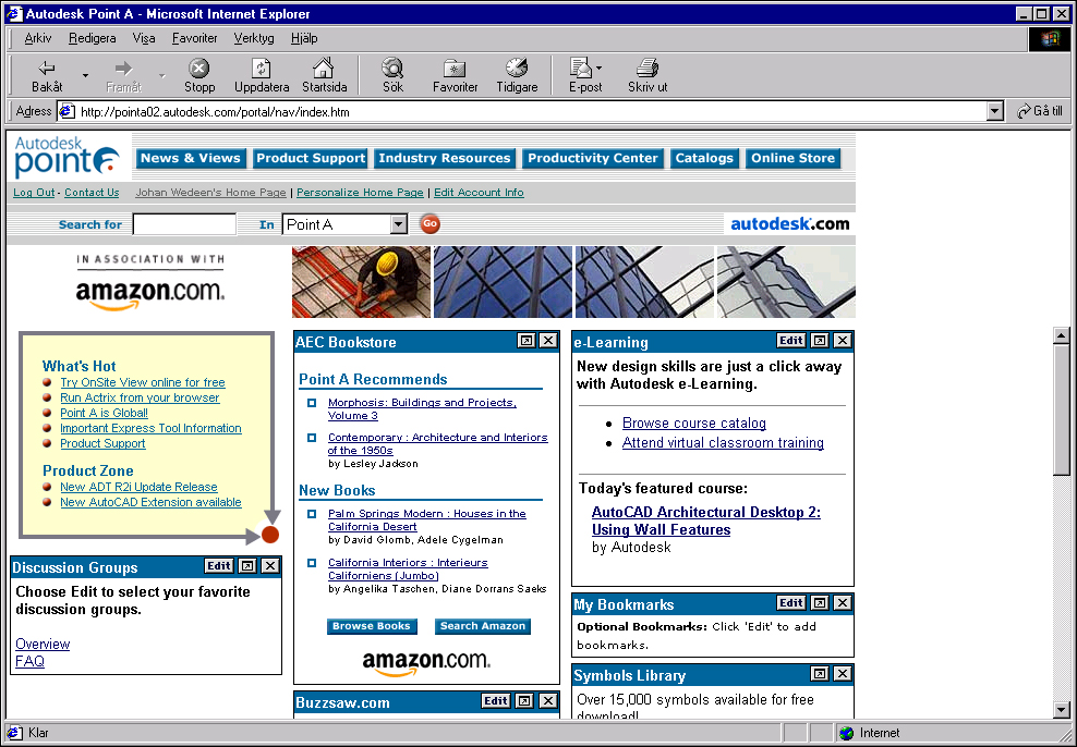 AUTOCAD 2002 TODAY I dialogrutan AutoCAD 2002 Today får Du möjlighet att starta nya ritningar, söka efter filer på internet, ftp-site och på Din hårddisk samt ladda in symboler från Design Center.