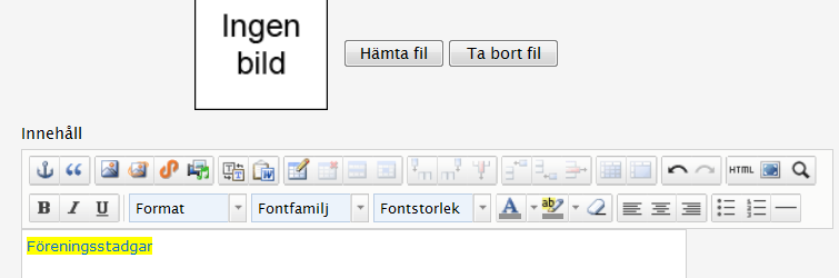 Klicka på FIL. IMAGEVAULTFIL. Klicka på ikonen IMAGEVAULT till höger om textraden. När du klickat på ImageVault ikonen skickas du till ImageVault där du går in i mappen DOKUMENT och hämta önskad fil.