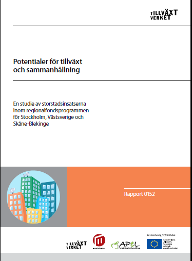 Lärande utvärdering om storstadsutveckling inom regionalfondsprogrammen 2007-2013 Inom ramen för utvärderingen av de åtta regionalfondsprogrammens genomförande, resultatutveckling och effekter