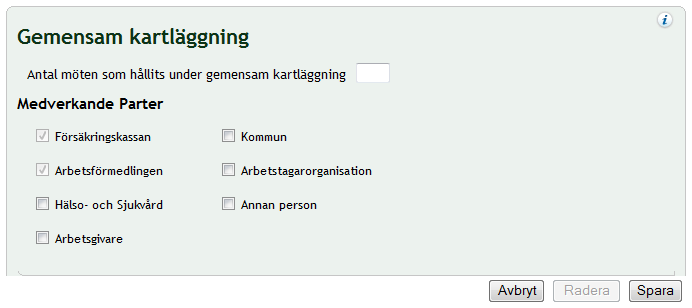 8.2.2 Besvara frågor vid registreringstillfällen I den andra panelen visas den eller de frågor som hör till ett visst registreringstillfälle. Vissa av frågorna är obligatoriska.