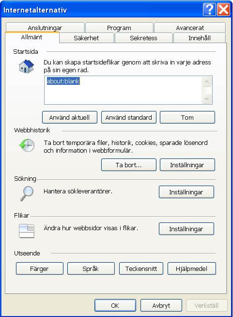 Dialogrutor med tabbar Utrymmeseffektiv metod Översikt, navigering
