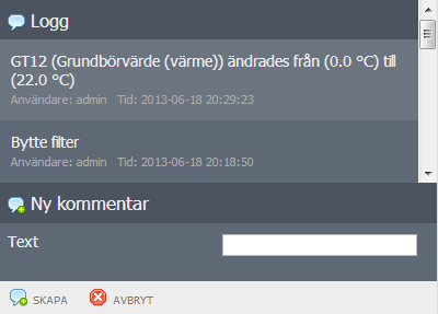 Funktionsbeskrivning Under VY-knappen i toppmenyn finns valet för funktionsbeskrivning. Om en sådan beskrivning finns tillgänglig kommer denna att visas.