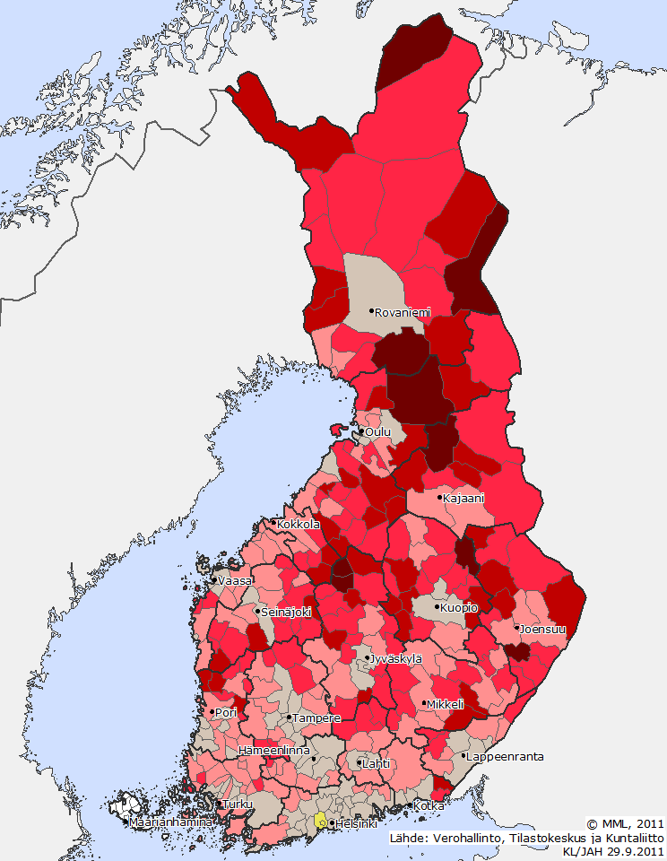 Hur hög blir kommunalskatten ifall den skall kompensera statsandelarna?
