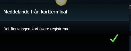 En makulering tar enbart bort transaktionen i betalterminalen och inte i kassasystemet. Hittar inte systemet betalterminalen får du detta felmeddelande.