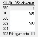 FÖR DIG SOM REDOVISAR KU20 Om t ex en delägare lånat ut pengar till företaget och du vill redovisa inkomstränta och skatt via löneprogrammet kan du lägga upp egna lönearter och ackumulatorer för
