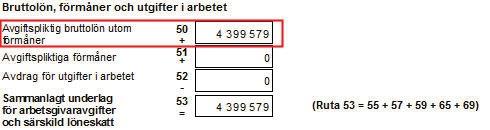 Avstämning skatt Ruta 82 på arbetsgivardeklarationen, Summa avdragen skatt ska stämmas av mot värdet i ackumulator 101 Avdragen preliminär skatt.