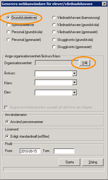 Skapa webbanvändare automatiskt Starta modulen Adela Administration och logga in med dina vanliga inloggningsuppgifter.