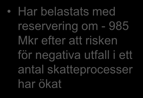 Resultaträkning Mkr 2012 jan/juni 2011 jan/juni Hyresintäkter 948 800 Försäljningsintäkter modulbyggnader 169 144 Nettoomsättning 1 117 944 Fastighetskostnader -292-256 Produktionskostnader moduler