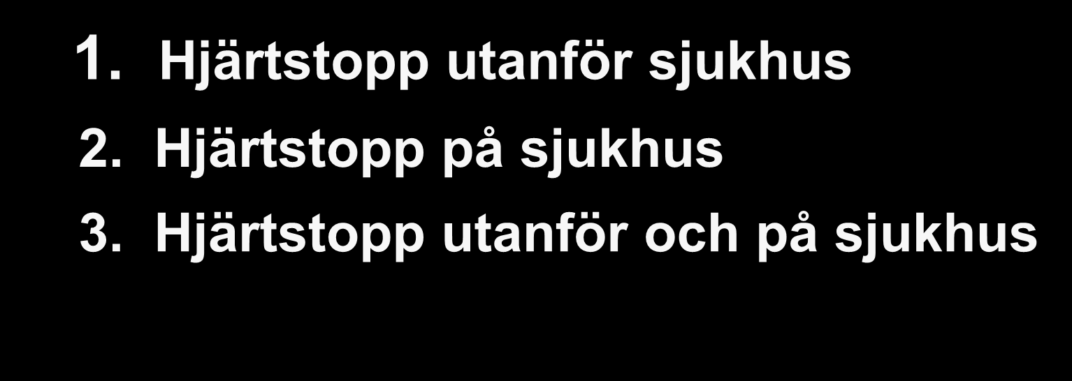 1. Hjärtstopp utanför sjukhus 2.