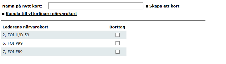 Skapa nytt närvarokort Välj Ledare i vänstermenyn. Välj ledare och skapa närvarokort Tryck på en av de ledare som ska vara ledare för närvarokortet. Finns ingen av ledarna så skapar du denne.