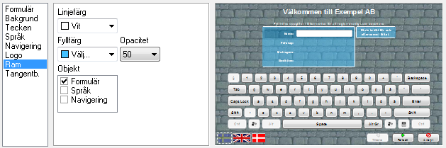 Visitor Guest 8 Logo En logo kan enkelt läggas in och placeras överst till höger eller vänster på skärmen.