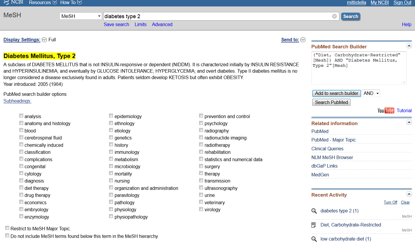 PubMed Search Builder för att sedan utföra sökningen i PubMed. Resultaten kommer att innehålla artiklar som blivit indexerade med de MeSH-termer du sökt på.