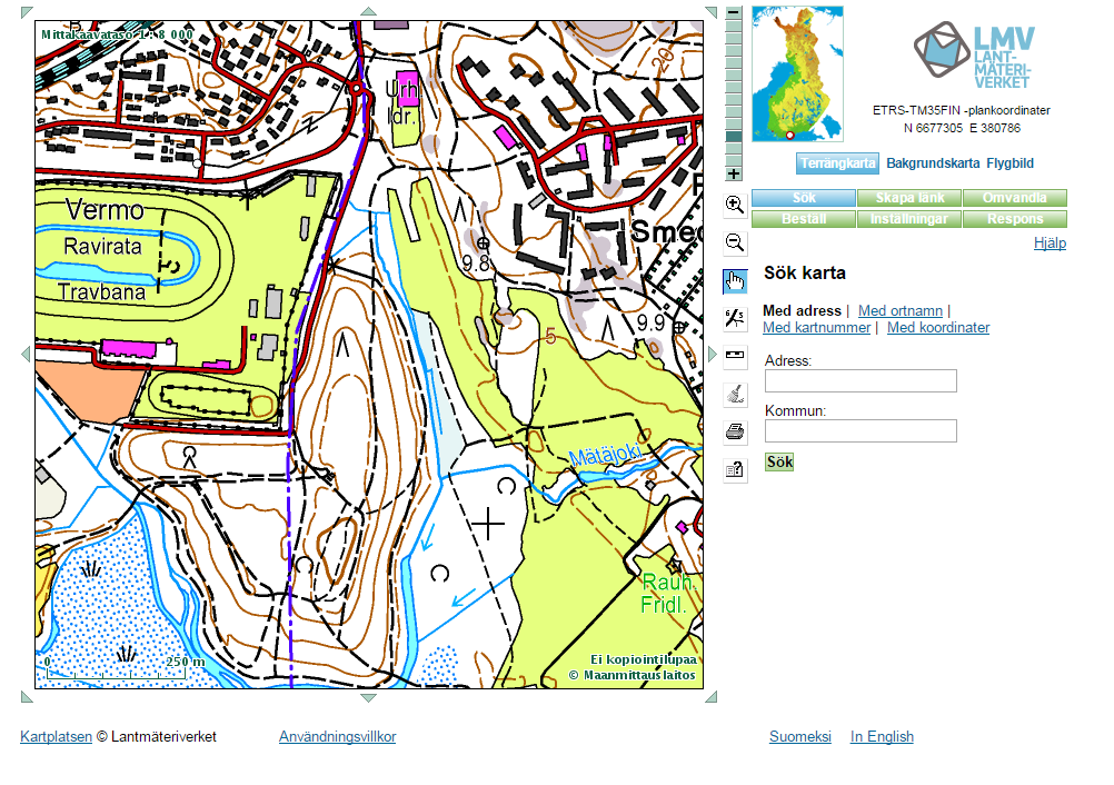 Lantmäteriverkets kartplats,